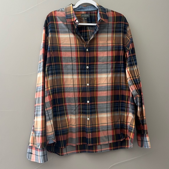 L.L. Bean Signature Men's Slim Fit Plaid Button Down Shirt Size large - Picture 2 of 7